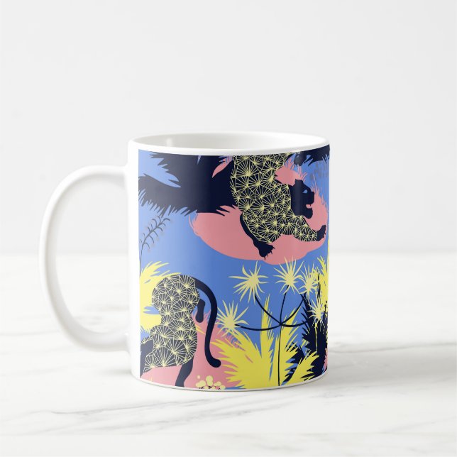 Geometrisk tiger, leopard: Barns mönster. Kaffemugg (Vänster)