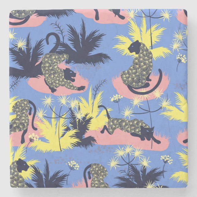 Geometrisk tiger, leopard: Barns mönster. Stenunderlägg (Framsidan)