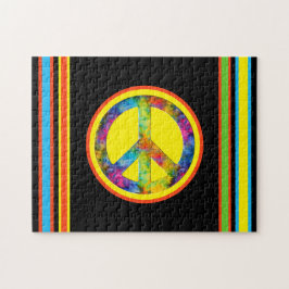 [Geometrisk tipsfärg] Rand med svart Fredstecken Pussel