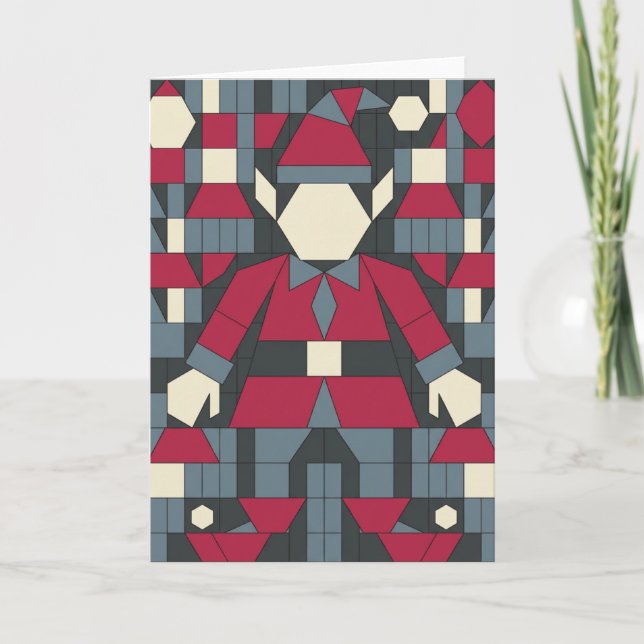 Geometrisk Tomte Julkort Helgkort (Framsida)