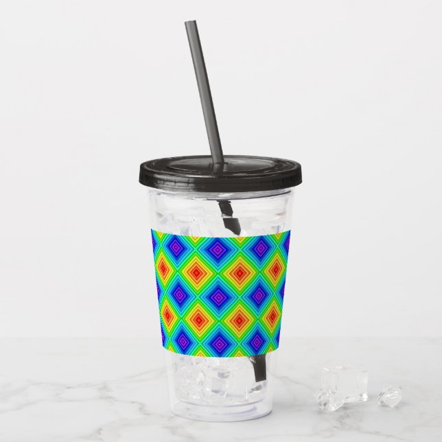 Geometrisk topografi - Akryl Tumbler Take Away Mugg (Framsida Ice)