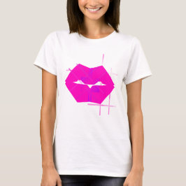 Geometrisk topp med heta läppar t-shirt