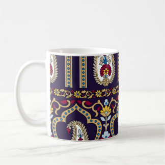 Geometrisk traditionell paisley mönster med gräns  kaffemugg