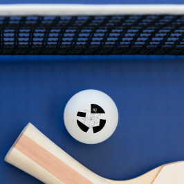 Geometrisk Trendig Svart Och Vit Monogrammerad Pingisboll