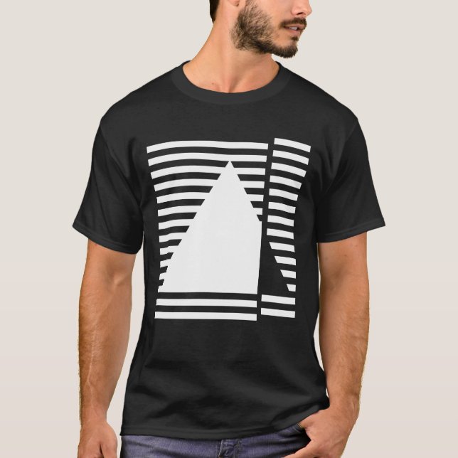Geometrisk triangel Bauhaus-inspirerad design T Shirt (Framsida)