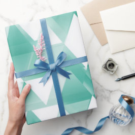 Geometrisk triangel cyan mint abstrakt mönster presentpapper