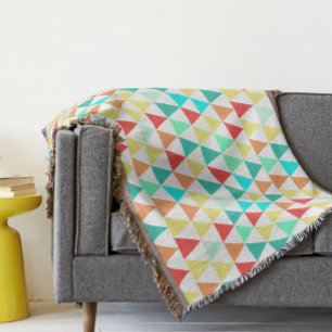 Geometrisk triangel Mint Aqua Coral Modern Abstrak Filt