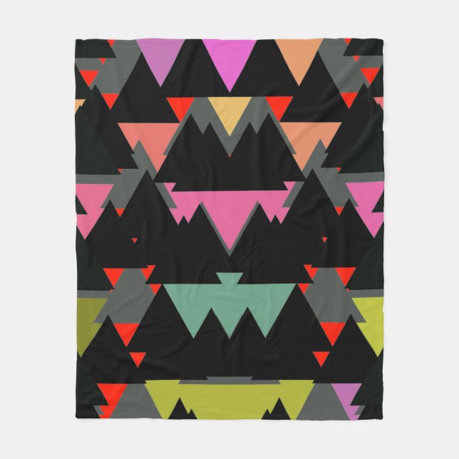 Geometrisk triangel Mönster Fleecefilt (Framsidan)