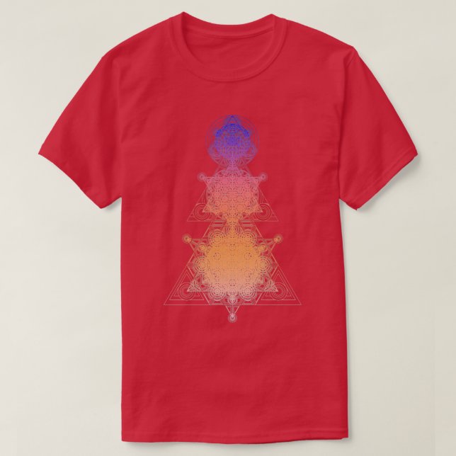 Geometrisk triangelgradient för Toppen T Shirt (Design framsida)