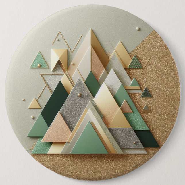 Geometrisk triangels glitter abstrakt polygonal knapp (Framsida)
