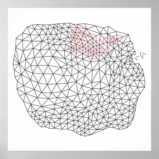 Geometrisk triangulationsdesign poster (Framsidan)