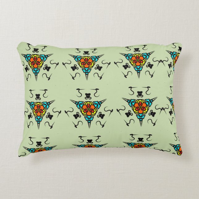 Geometrisk Tribal Totem Prydnadskudde (Framsidan)