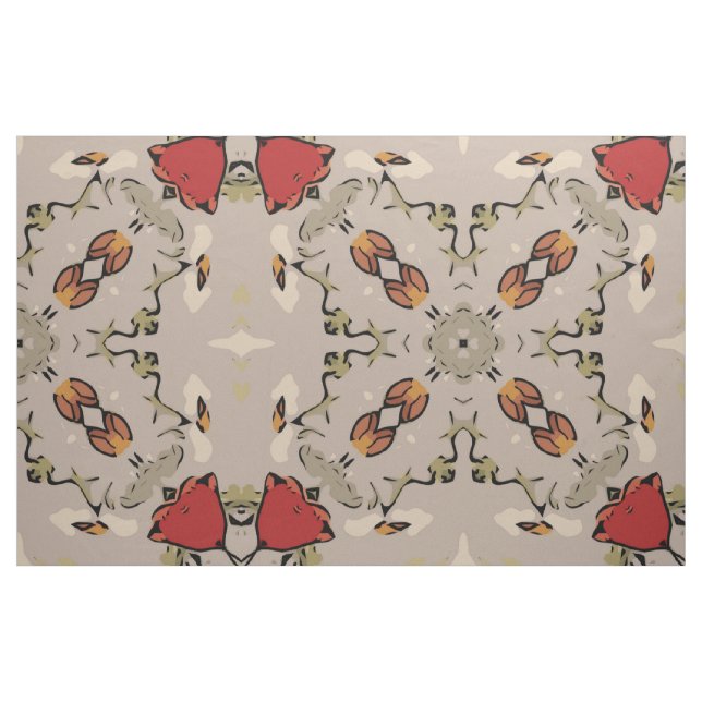 Geometrisk tryckstruktur för röda tulpaner tyg (Fat Quarter)