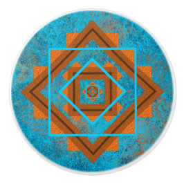 Geometrisk turkos för sydvästra bergarttoppar knopp