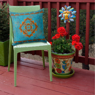 Geometrisk turkos för sydvästra bergarttoppar kudde