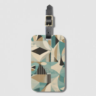 Geometrisk turkos MidCentury Modern Mönster Bagagebricka
