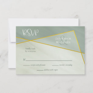 Geometrisk typografi för grått jade-bröllop OSA Kort