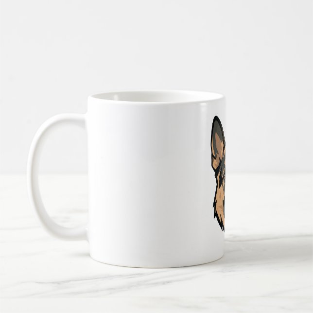 Geometrisk tysk schäferhund modern konst kaffemugg (Vänster)