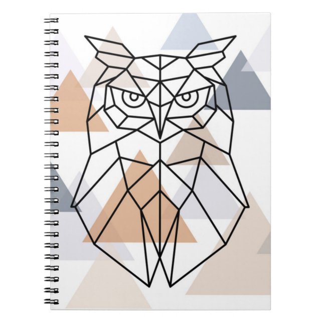 Geometrisk uggla design anteckningsbok (Framsidan)