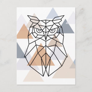 Geometrisk uggla design vykort