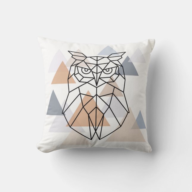 Geometrisk uggladesign kudde (Framsida)