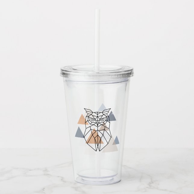 Geometrisk uggladesign take away mugg (Framsida)