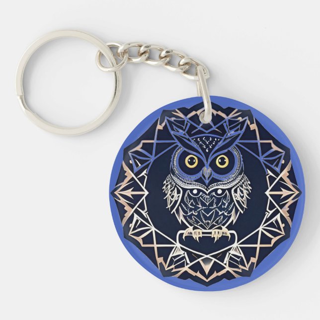🦉 Geometrisk Uggle Mönster Konst Charm 🦉 (Framsidan)