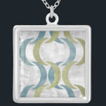 Geometrisk upprepning III Silverpläterat Halsband<br><div class="desc">Mönster</div>