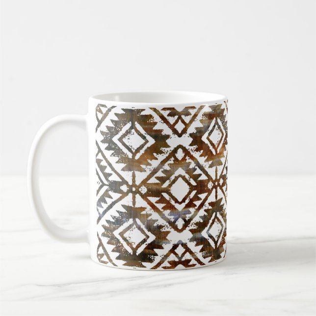 Geometrisk upprepning, texturerad bakgrund kaffemugg (Vänster)