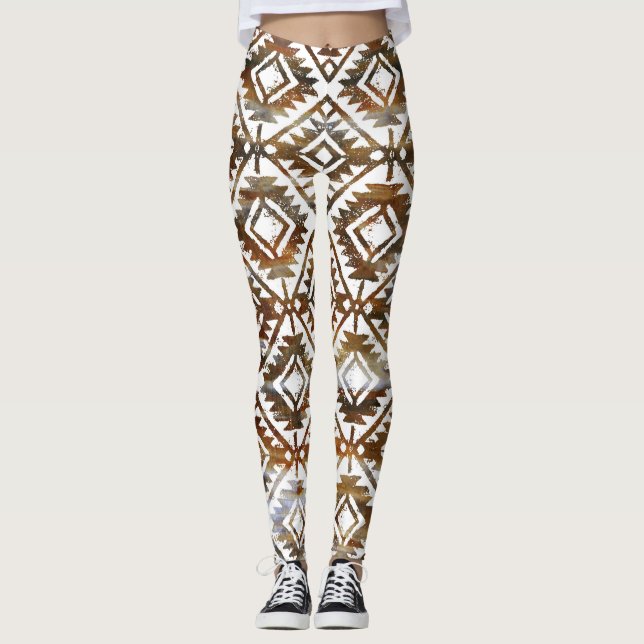 Geometrisk upprepning, texturerad bakgrund leggings (Framsida)