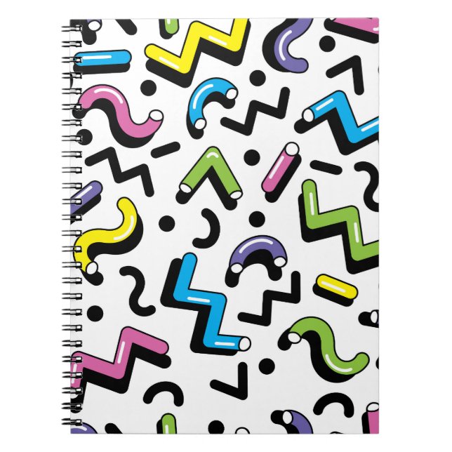 Geometrisk uppspelning: Doodle Shapes Mönster Anteckningsbok (Framsidan)