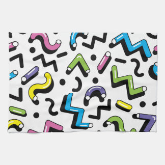 Geometrisk uppspelning: Doodle Shapes Mönster Kökshandduk