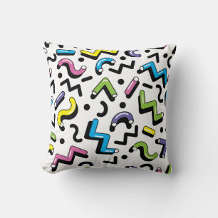 Geometrisk uppspelning: Doodle Shapes Mönster Kudde