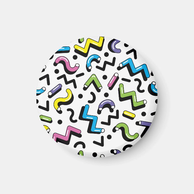 Geometrisk uppspelning: Doodle Shapes Mönster Magnet (Framsidan)
