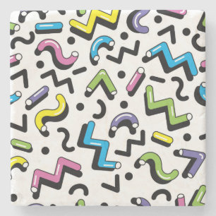 Geometrisk uppspelning: Doodle Shapes Mönster Stenunderlägg