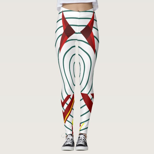 Geometrisk uteffekt för trendig leggings (Framsida)