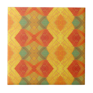 Geometrisk utformning av gyllene orange-tejens dia kakelplatta