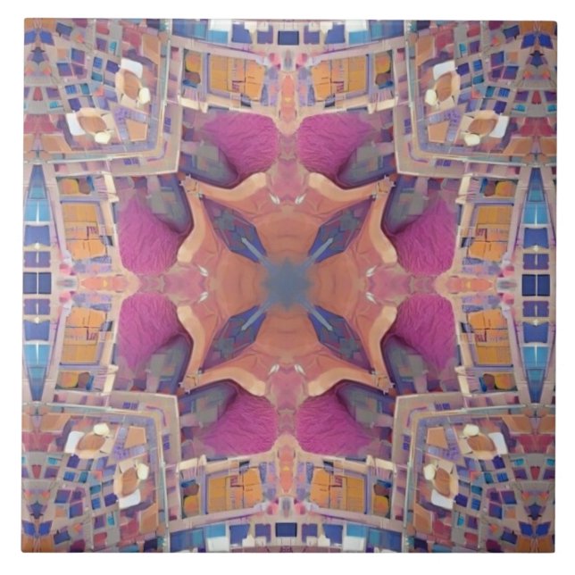 Geometrisk utformning av marockansk mosaik ro kakelplatta (Framsidan)