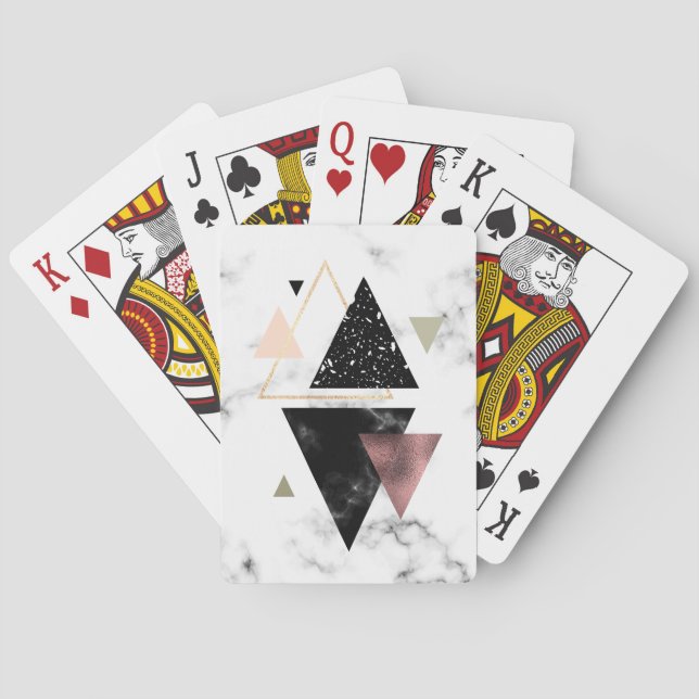Geometrisk utformning av metall Marble Casinokort (Baksidan)