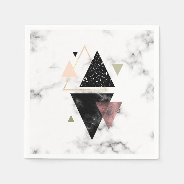 Geometrisk utformning av metall Marble Pappersservett (Framsidan)