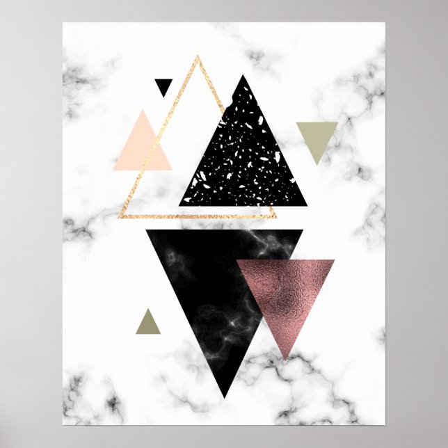 Geometrisk utformning av metall Marble Poster (Framsidan)