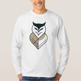 Geometrisk utformning av uggla logotyp t shirt