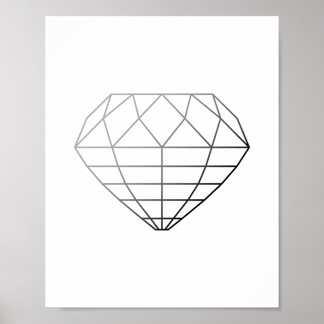 Geometrisk utskrift av grått och svart klippt diam poster (Framsidan)