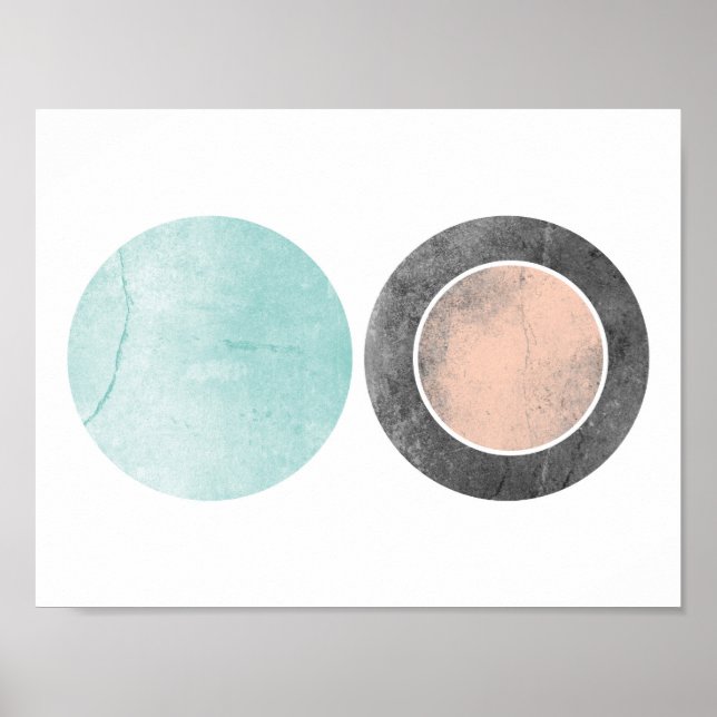 Geometrisk utskrift av isig Soluppgång Poster (Framsidan)