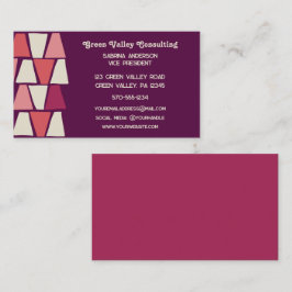 Geometrisk utskrift av modern Lila Rosa i mitten a Visitkort