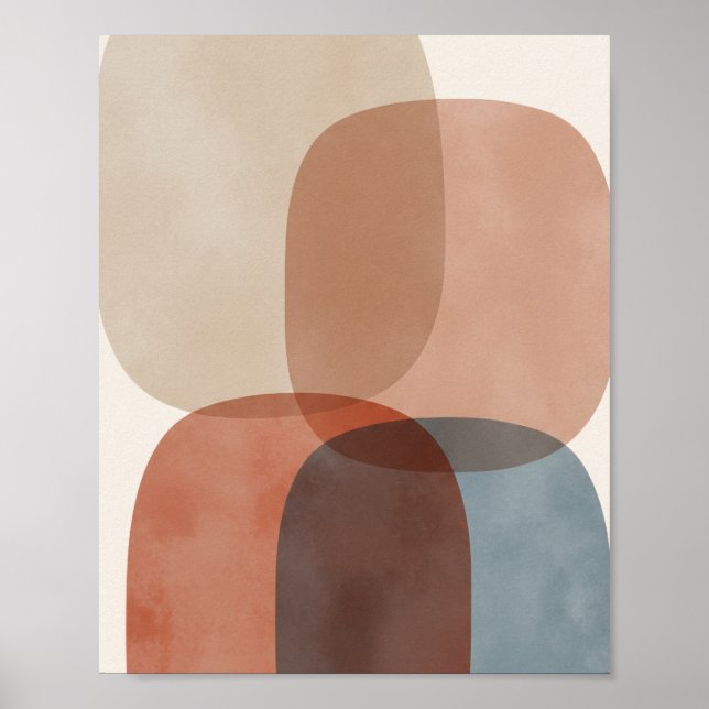 Geometrisk utskrift av Serene Abstrakt Poster (Framsidan)
