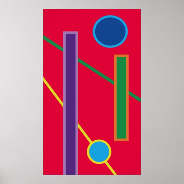 Geometrisk utskrift i fet Färg på arkivsidan Pappe Poster (Framsidan)