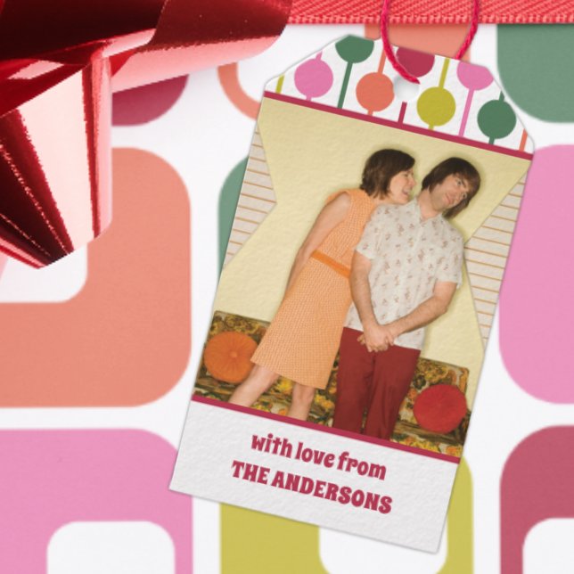 Geometrisk utskrift i Stil på 1970-talet Presentetikett (Skapare uppladdad)