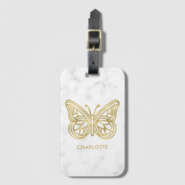 Geometrisk utskriven Personlig för Guld Butterfly Bagagebricka