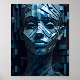 Geometrisk vacker kvinna Ansikte Shape Female flic Poster